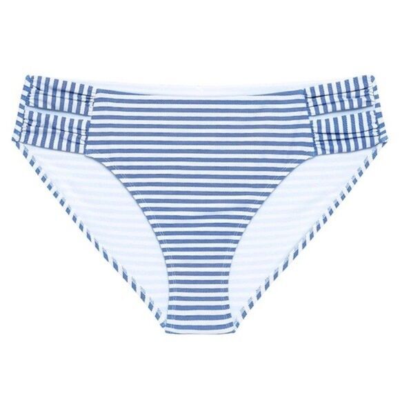 Women's Plus Size Cutout Side Bikini Top & Bottoms Blue Stripe   XXL. - Picture 4 of 9